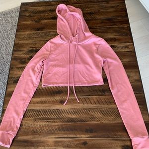 Crop top hoodie/sweater light pink